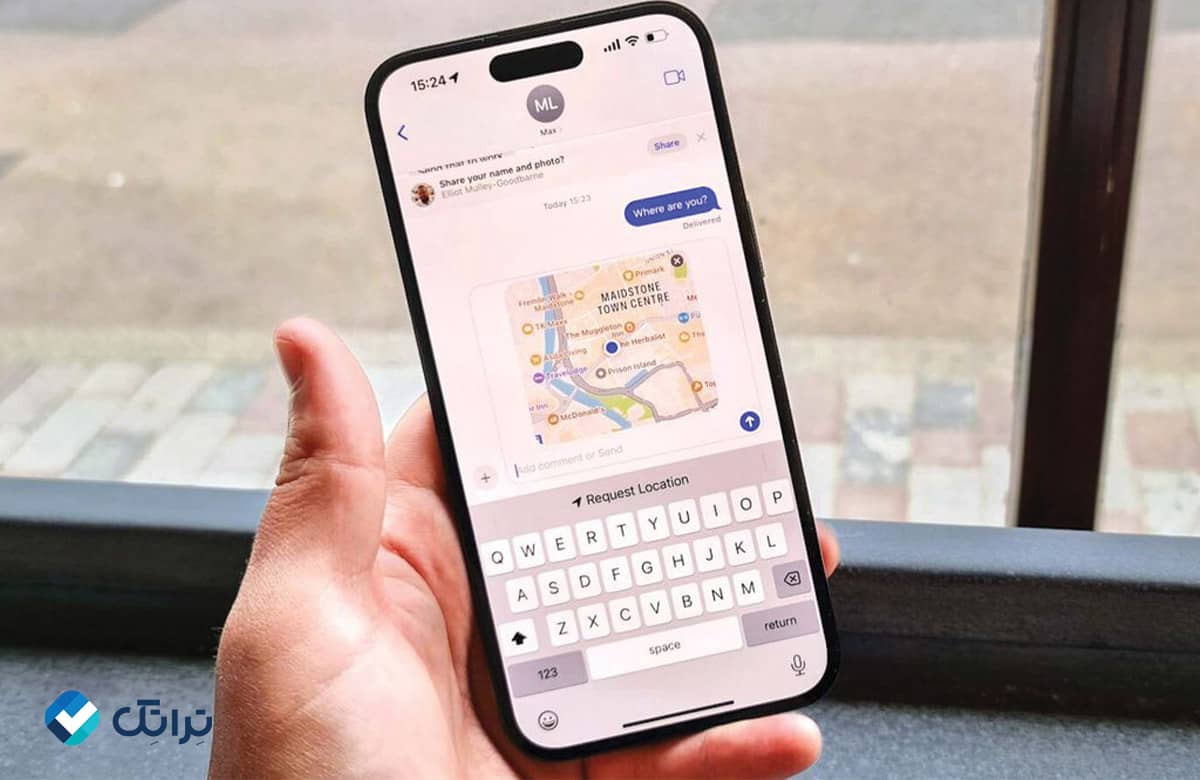 ارسال موقعیت مکانی در آیفون