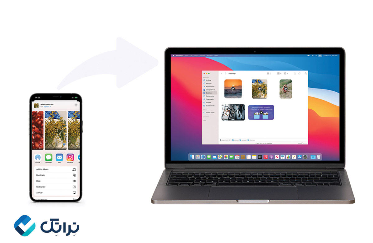 انتقال عکس و فیلم از آیفون به مک بوک 