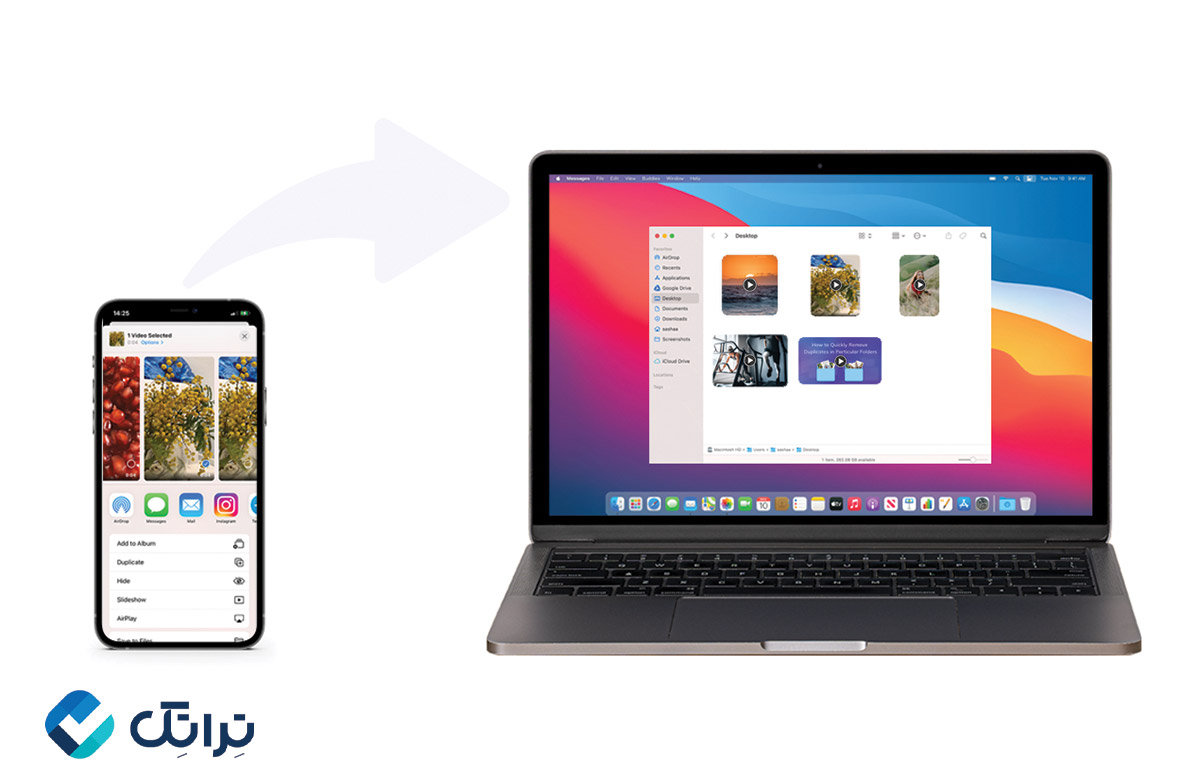 انتقال عکس و فیلم از آیفون به مک بوک
