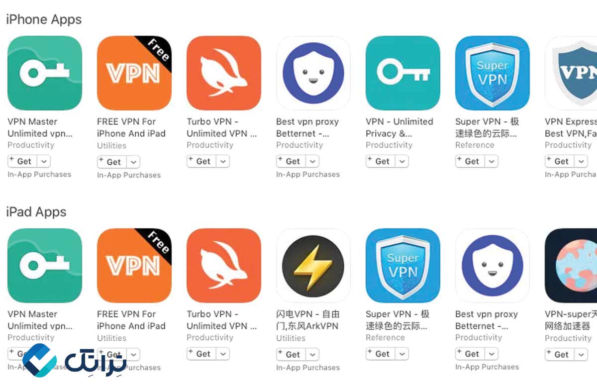 اپلیکیشن های vpn